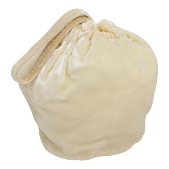 PRADA Accessory Pouch Velor Cream Auth 110839 - Picture 1 of 15